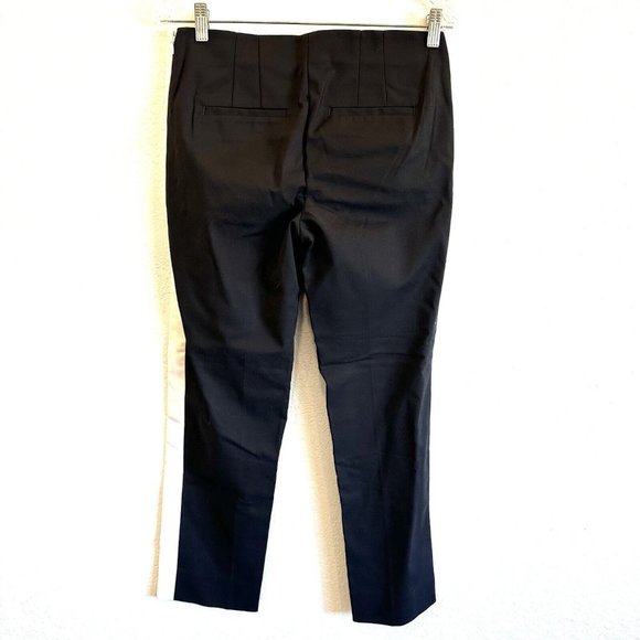 NEW White House Black Market Side Stripe Taper ankle Pants Black White Size 4 - Picture 6 of 7